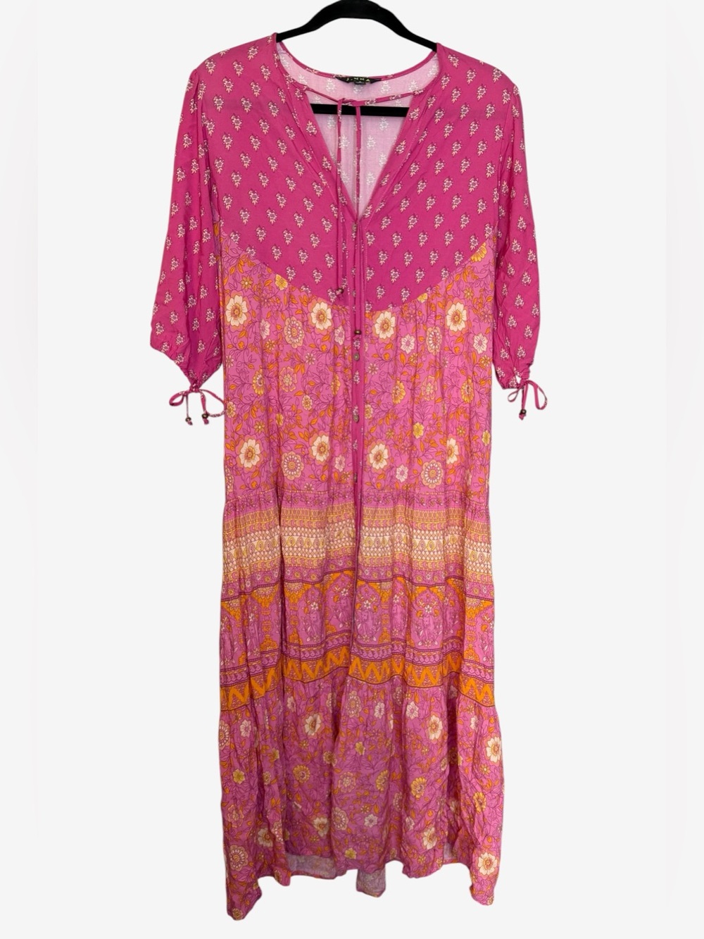 J. NNA Boho Midi Caftan Dress Size Small